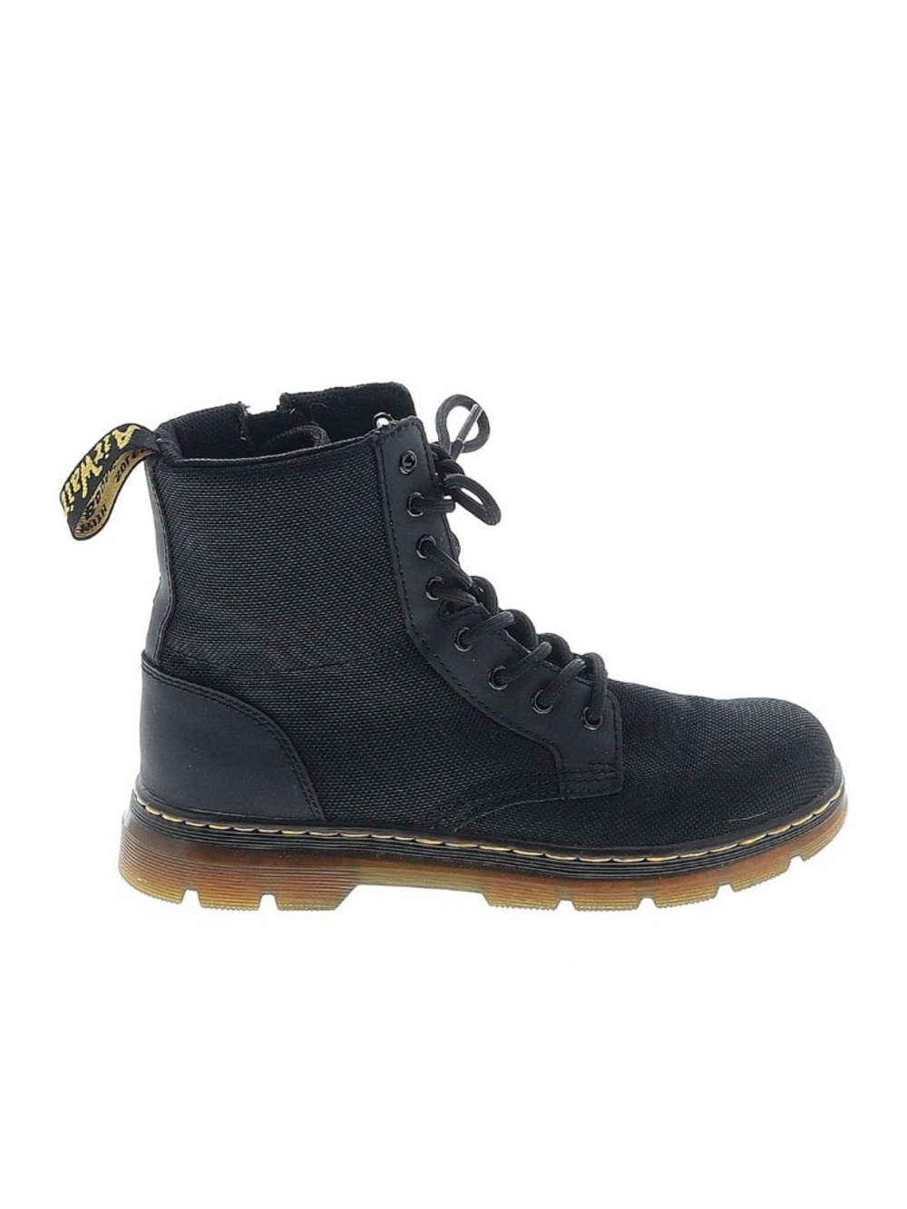 Dr. Marten Black Lace-Up Boot with Iconic Yellow Heel Tab